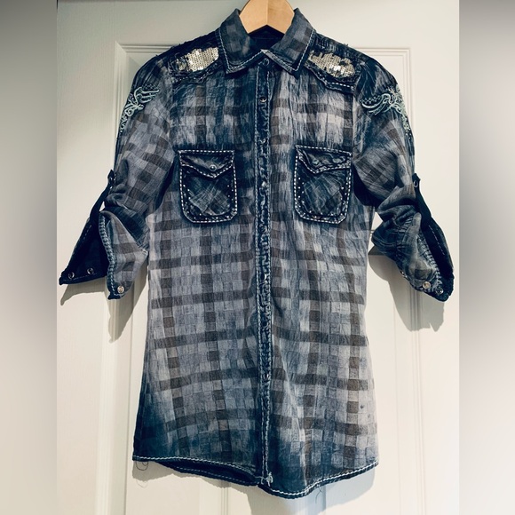 ROAR EMBROIDERED WESTERN SHIRT S - Picture 3 of 12